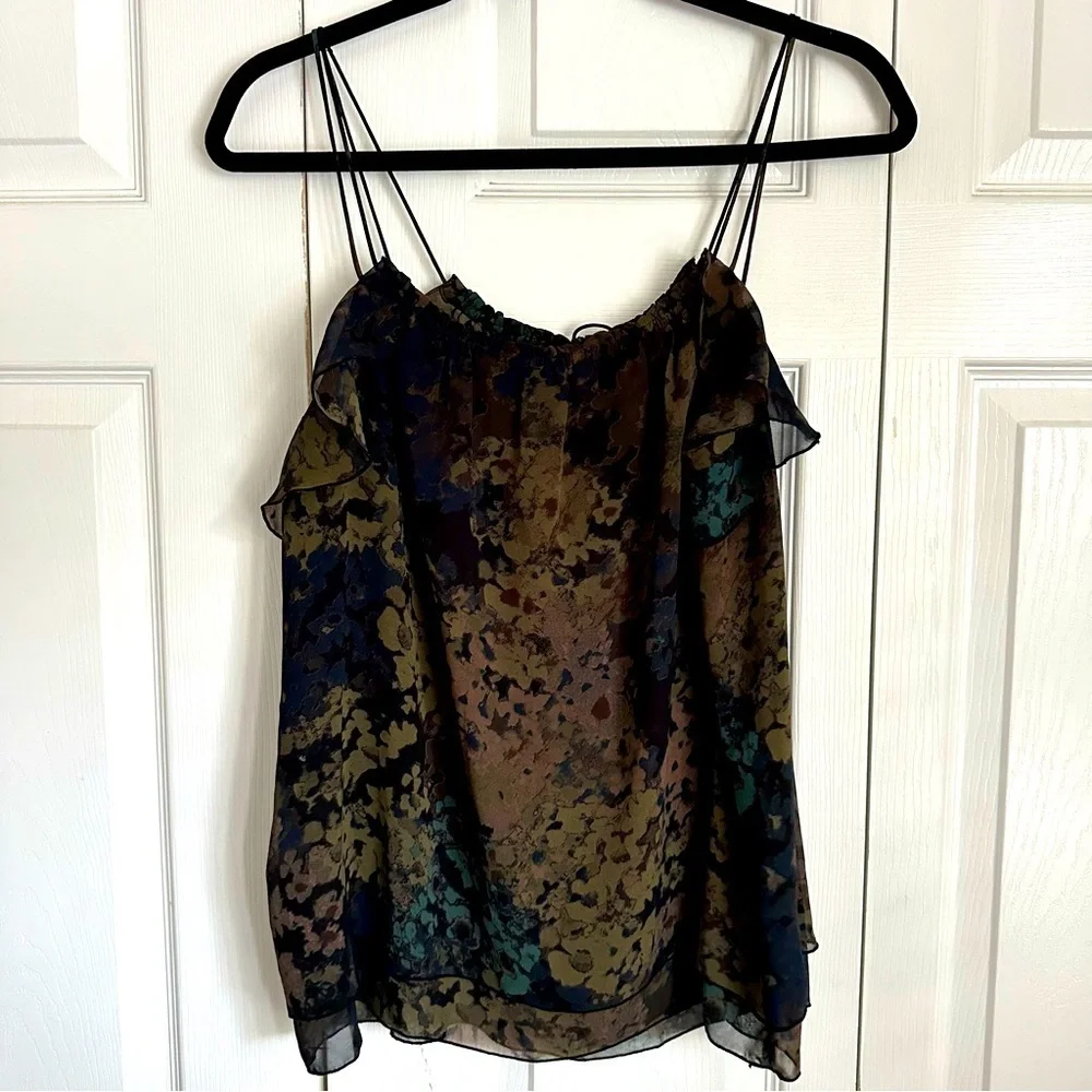 Express Top Womens Large Sheer Chiffon Ruffle Sleeveless Tank Whimsigoth - Picture 10 of 10